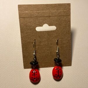 Handmade Beaded Ladybug Earrings 🐞